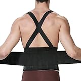 Lumbar Support Belt with Suspenders for Men - Adjustable & Light - Back Brace Shoulder Holsters - Lower Back Pain, Work, Lifting, Exercise, Sport - Neotech Care Brand - Black - Size XXL