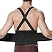 Lumbar Support Belt with Suspenders for Men - Adjustable & Light - Back Brace Shoulder Holsters - Lower Back Pain, Work, Lifting, Exercise, Sport - Neotech Care Brand - Black - Size XXL