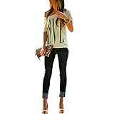 Daxin Women OFF Shoulder Short Sleeve Casual Top Summer T-Shirt Print Blouse