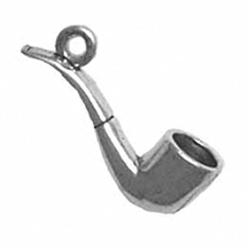 Sterling Silver 3D Smoking Tobacco Cigar Pipe Charm
