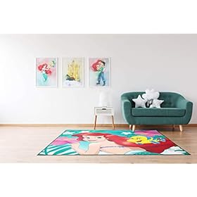 Disney The Little Mermaid Besties Kids Room Rug - Large Area Rug Measures 4 x 5 Feet - Features Flounder (Offical Disney… 41JmLZJuwcL