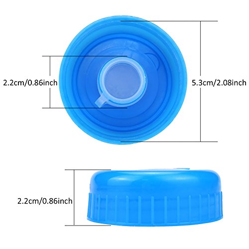 3 & 5 Gallon Water Jug Cap 53mm Screw on Bottle Caps Reusable for Non Spill Anti Splash Pack of