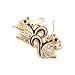 Spinningdaisy Cute Little Brown Tail Squirrel Earrings (Gold Plated)