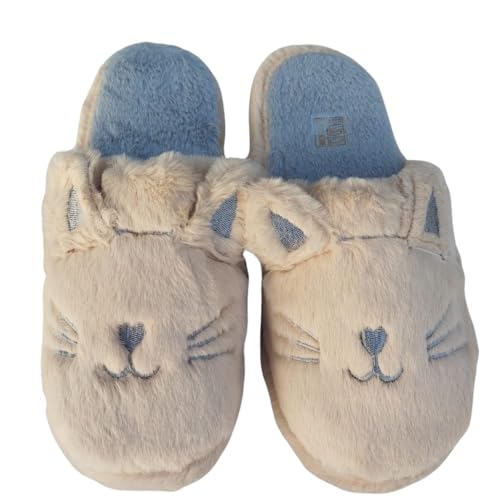 Pantufa Feminina Infantil de Gato Antiderrante Macia Confortavél