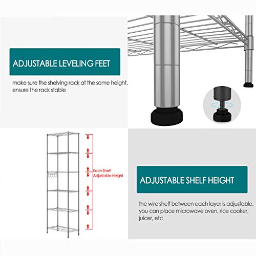 Anfan 6 Tier Wire Shelving Unit Heavy Duty Metal Wire Storage Shelves