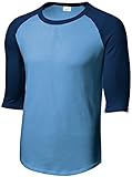 Joe's USA(tm) Mens 3/4 Sleeve 100% Cotton Baseball Tee Shirt,XL Carolina/Navy