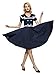 Maggie Tang 50 60s Rockabilly Vintage Gossip Girl Swing Gown Dress Navyblue S