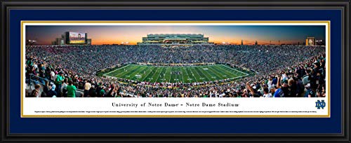 Notre Dame Football - 44x18-inch Double Mat, Deluxe Framed Picture by Blakeway Panoramas