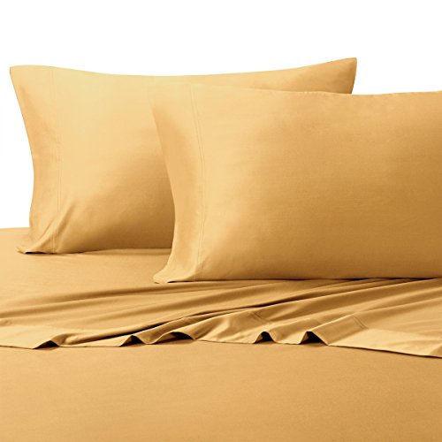 Royal Tradition 100 Percent Bamboo Bed Sheet Set, Full, Solid Gold, Super Soft and Cool Bamboo Viscose 4PC Sheets