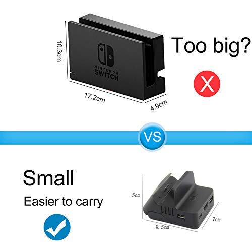 Compatible for Nintendo Switch Dock/Stand With Heat Dissipation Durable Replacement Charging Dock for Nintendo Switch ,Portable Charge TV Dock with 3 USB ports,1 HDMI 1080P