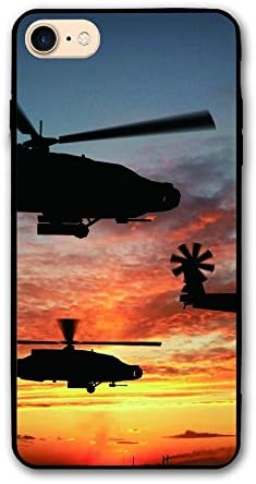 CZJAHBL Sunset Helicopter Image Wallpaper Print IPhone 7 Case 8/8s Cases PC Material Full Protection Flexible Resistant 4.7 Inch Cover Case