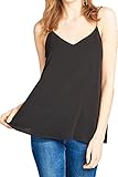 Ollie Arnes Women Sleeveless Flowy Chiffon Tank Top Strappy Cami Swing Top