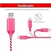 Lightning Cable, MKDGO 360 Degree Light Visible Flowing LED Light Up EL Charging Cable Sync Charging Cable Cord for iPhone X/8/7/7 Plus/6s/6s Plus/6/6 Plus/5s/5c/5/iPad/iPod(3Ft, Pink)