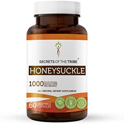 Amazon 話題のスイカズラの花500mg高配合サプリメント60粒入り Honeysuckle Flower Lonicera Japonica 金銀花保健食品 Secrets Of The Tribe サプリメント ビタミン