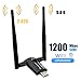 Techkey Wireless USB WiFi Adapter, 1200Mbps Dual Band 2.4GHz/300Mbps 5.8GHz/867Mbps High Gain Dual 5dBi Antennas Network WiFi USB 3.0 for Desktop Laptop with Windows 10/8/7/XP, Mac OS X primary