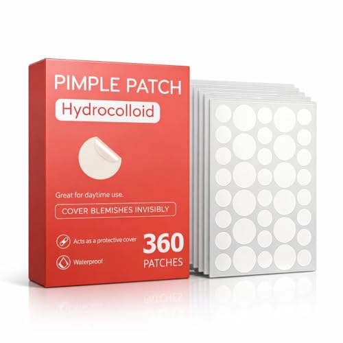 Primebly™ Acne Patches 360 Count | Pimple Patch & Hydrocolloid Patch لصقات حب الشباب | Invisible Waterproof for Face & Body | Fast-Acting Blemish & Acne Spot Treatment – Vegan & Cruelty-Free