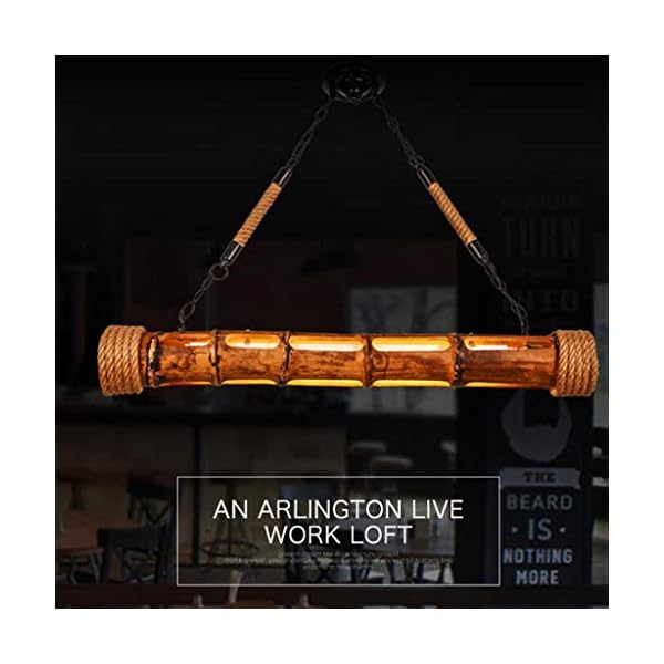 HYQJUNE Vintage Hanfseil Bamboo Pendelleuchten Retro Seilleuchte Kronleuchter HÃ¤ngeleuchten HÃ¤ngend HÃ¤ngelampe HÃ¶henverstellbar E27 Industrial HÃ¤ngeleuchten Handgewebt Lampen Lampe Leuchte – Bild 8