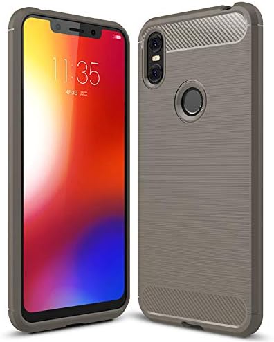 Moto One Case Case, Landee Soft Silicon Resilient Shock Absorption and Carbon Fiber Design Protective Case for Moto One Case & Moto P30 Play - Gray