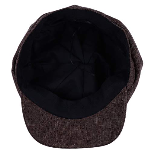 lehao Retro Newsboy Hat Octagonal Cap Autumn Winter Unique Theatrical Painter Cap Beret Tide for Women,Brown