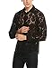 Coofandy Men's See Through Sexy Lace Mesh Long Sleeve Slim Fit Shirt Black Small