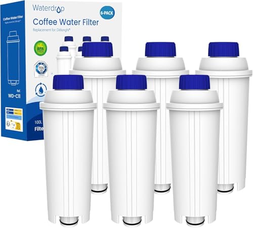 Filterkartuschen, Ersatz für De'Longhi® Wasserfilter DLSC002, Kompatibel mit De'Longhi® Magnifica® S, Eletta® Explorer, Dinamica® und ECAM-Serie, Kaffeeautomat und Espressomaschine (6)