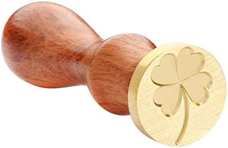 Wax Seal Stamp Vintage Classical Initial Four-Leaf Clover Sealing Wax Stamp for Envelopes, Invitations, Wine Packages, Gift Wrapping