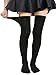 Zando Women Cotton Triple Stripes Tube Over Knee Thigh Plus Size Stockings Socks 2 Pairs Black US size 8-12