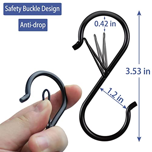 18 Pack S Hooks for Hanging, 3.5 Inch Heavy Duty Black S Hooks with