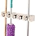 Kitchsmart - Multipurpose Wall Mounted Organizer. Ideal for hanging MOPS, BROOMS, TOOLS, SPORT EQUIPMENTS. The best Garage Organizer System! (White)