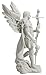 Archangel Saint Gabriel with Cross and Trumpet Statue Sculpture (White)