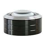 Glam Hobby Reading Mate LED Desktop 5X Magnifier - 90 mm / 3.54 inch (Black), Aluminum Body with High Clear Glass Lens