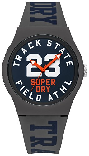 Superdry ' Urban' Quartz Plastic and Silicone Casual Watch, Color:Blue (Model: SYG182UE)