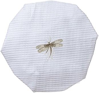 Jacaranda Living Waffle Weave Shower Cap, Dragonfly, Classic Beige