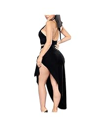 Yyicool Vestido largo para mujer, sexy, holgado, sin mangas, con tirantes