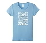 Women's Cello Player T-shirt Cellist Strings Music Quote Gift Small Baby Blue