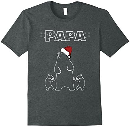 Mens Santa Papa Bear Shirt | Christmas Matching Family T-Shirt Large Dark Heather