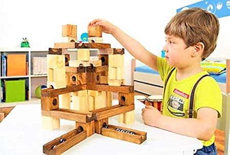 Amazon Ms 0 木製ブロック 60pcs 日本製ビー玉5個 スロープ ビー玉転がし パズル スロープトイ おもちゃ Amazon Ms 0 木製ブロック 60pcs 日本製ビー玉5個 スロープ ビー玉転がし パズル スロープトイ おもちゃ