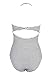 CUPSHE Fashion Women's Stripe Cutout Halter One-Piece Halter Padding Swimsuit (L, Stripe)