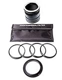 Optodio Macro Photography 8-in-1 52mm Kit - Reverse Ring, Close-Up Lenses and Metal Extension Tube for Canon Rebel DSLR