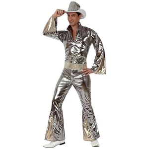 Atosa-10378 Disfraz Disco, Color Plateado, M-L (10378)