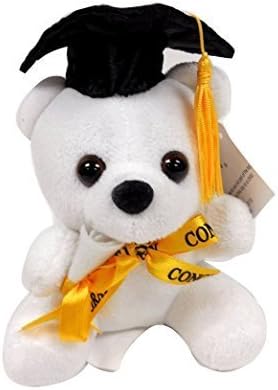 Graduation White Tatty Teddy Bear 6” with Diploma and Yellow Ribbon