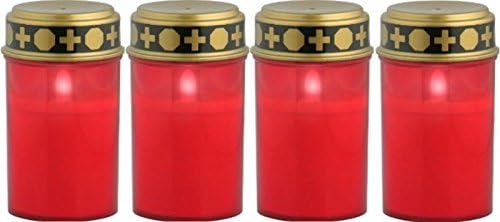 Gravidus 4x Grave Candle LED Grave Light Candle Red