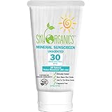 SPF30 Organic Sunscreen by Sky Organics Unscented Non-Nano Zinc Oxide Formula-Water Resistant Natural Mineral Sunscreen-Safe for the whole family-Certified Organic Baby Sunscreen-Huge Tube 6oz