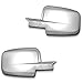 AutoModZone Chrome ABS Side View Mirror Full Mirror Cover 2-pc Set for 09-17 Dodge Ram 1500 Without Turn Signal Cutout