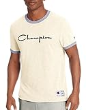 Champion Men's Heritage Ringer Tee, White Alabaster/Imprial Indigo, M