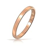 Bling Jewelry Unisex Rose Gold Plated Tungsten Wedding Band Ring 2mm