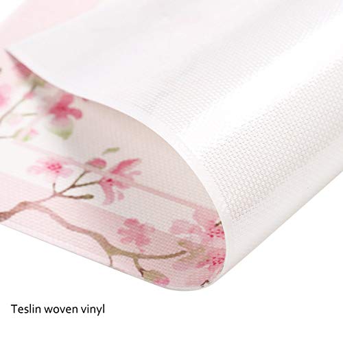 Topadorn Woven Vinyl Placemat Plastic Wipeable Washable Kitchen Dining Table Mat Non Slip Heat Stain Resistant, Pink, Set of 4