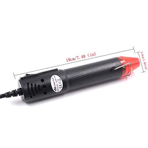 mofa Embossing Heat Gun,Hot Air Gun Tools Shrink Gun with Stand For DIY Embossing And Drying Paint Multi-Purpose Electric Heating Nozzle 130W With Heat Shrink Film,Colorful Pencil For Free(Black,Red) - Thumbnail 2