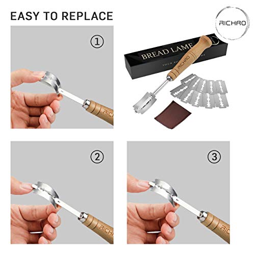 Richro Premium Bread Lame Cutter Bakers Scoring Knife Slashing Tool