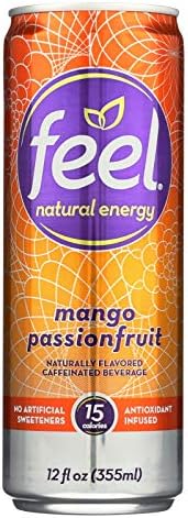 FEEL NATURAL ENERGY, ENERGY DRNK, MNGO PSNFRT, Pack of 12, Size 12 OZ - No Artificial Ingredients 0 Dairy Free GMO Free